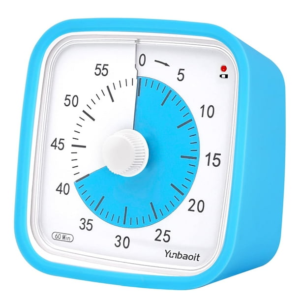 Temporizador visual Yunbaoit mejorado con cuenta regresiva de 60 minutos para niños, azul