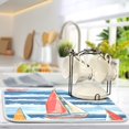 thumbnail image 5 of Yayeee Dish Drying Mat for Kitchen Counter 18"x24" Microfiber Absorbent Pad, Red Sailboats, 5 of 7