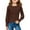 Brown, variant on Jalioing Girls Long Sleeve Knit Tops Ribbed Knit Crew Neck Casual Blouse Tops Kids Spring Pullover Tee Shirt