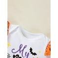 thumbnail image 6 of WIBACKER My 1st Halloween Infant Baby Girl Ruffled Sleeve Romper Dress, Newborn Pumpkin Onesie Bodysuit Dresses with Bow Headband, 6 of 8