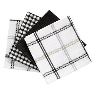T-Fal Textiles Kitchen Towels 2-Pack Parquet, Solid/Check - 2 Pack, Breeze,  2 Count