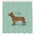 thumbnail image 3 of Ambesonne Dachshund Shower Curtain, Detailed Puppy Design, 69"Wx84"L, Turquoise Brown Black, 3 of 3