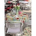 thumbnail image 5 of Outdoor Tablecloth with Umbrella Hole and Zipper, Sage Green Floral Waterproof Patio Tablecloth for Dining Round 54'', Spring Flowers Leaves Farmhouse Wipeable Table Cover for Picnic BBQ Party Patio, 5 of 9