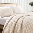 thumbnail image 2 of Mocaletto Reversible Quilts Set King Size, 3 Piece Beige Quilt with Pillow Shams, Point Pattern Microfiber Bedspread, Lightweight Soft All Season Coverlet for Bedroom,Hotel &Gift, 2 of 8
