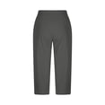 thumbnail image 6 of Lumtrix Capri Pants For Women -Below Knee Length High Waisted Stretch Bermuda Shorts With Pockets Summer Yoga Petite Cropped Pants Dark Gray L, 6 of 10