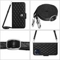 thumbnail image 3 of for iPhone 15 Pro Wallet Case, Elegant Card Holder Cash Slot PU Leather Kickstand Shoulder Strap Shockproof Protective Flip Women Girls Case Cover for iPhone 15 Pro, Black, 3 of 6
