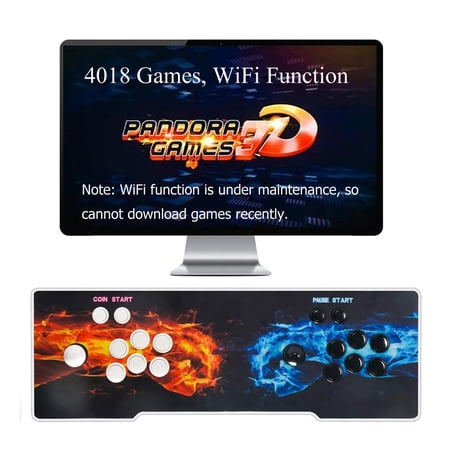 HAAMIIQII Retro Arcade Game Console WiFi, 3D Pandoras Box Built-in 4018 Classic Arcade Games, 1280x720 Full HD Plug and Play Home Video Gaming Machine for TV PC Projector, Up to 4 Players
