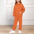 thumbnail image 6 of UACY Girls Boys Athletic Matching Sets Sweatsuit 2 Piece Tracksuit Jogging Suits Hooded Sweatshirt and Jogger Sweatpants Sweat Set (Orange, 9-10 Years), 6 of 9