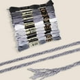 thumbnail image 5 of 12 Skeins 6 Strands Grey Gradient Friendship Bracelet String Variegated Embroidery Needlepoint Cross Stitch Floss Yarn Thread Bulk, 5 of 9