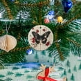 thumbnail image 5 of Funny Christmas Ornament,Black Butterfly With Red Blooms,Xmas Round Ceramic Pendant, 5 of 6