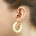 thumbnail image 2 of Gold Plated Sterling Silver Chunky Thick Multicolor Resin Open Hoop Earrings for Women - Available in Assorted Colors - 57mm and 37.5mm Size Options, 2 of 6