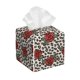 thumbnail image 1 of Balery Leopard Print Rose Porta Pañuelos de Cuero con Estampado – Funda Moderna Cuadrada para Caja de Pañuelos, Dispensador 5x5x5'', 1 of 7