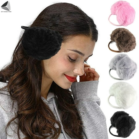 

Sixtyshades Women Winter Plush Ear Muffs Girls Ski Ear Warmers Faux Fur Furry Earmuff Fleece Lining (Pink）