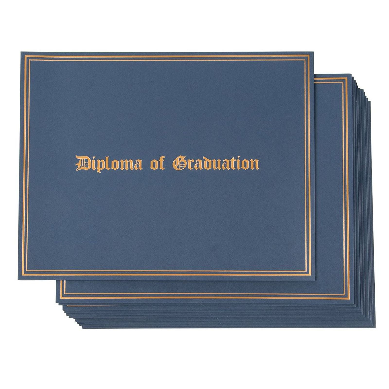 Document Holder for Letter-Sized Award Certificates Blue with Diploma of Graduation Gold Foil Print Designs 11.2 x 8.7 Inches 12-Pack Diploma Covers for Graduation Ceremony Certificate Holder 