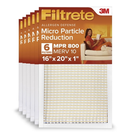 Filtrete 16x20x1, MERV 10, Micro Particle Reduction HVAC Furnace Air Filter, 800 MPR