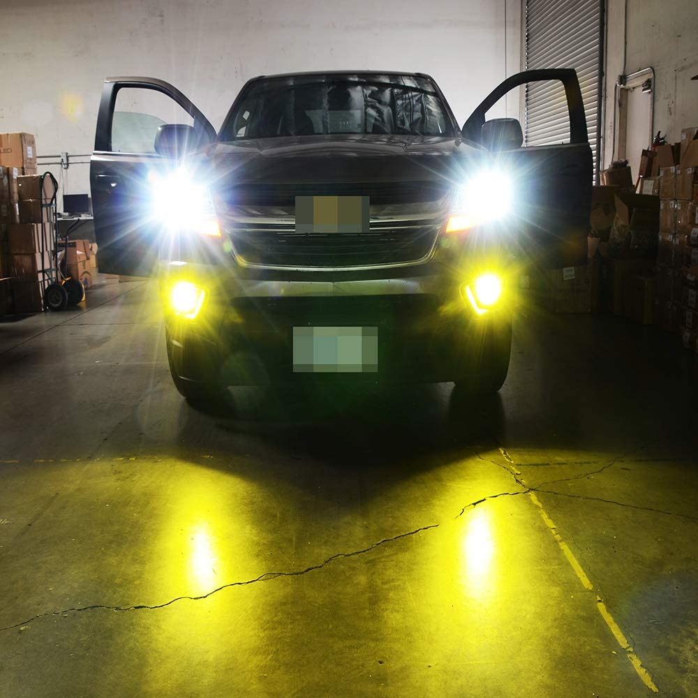 CHUSYYRAY 5202 LED Fog Light Bulbs - Golden Yellow 3000K For Chevy Suburban Tahoe 2007-2014