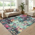 thumbnail image 2 of Assaile Contemporary Rectangle Color 9ft*12ft Area Rug Washable Foldable Grid Printed for Hallway Bathroom Entryway, 2 of 7