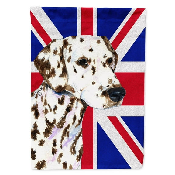 Dalmatian with English Union Jack British Flag Garden Flag