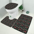 thumbnail image 2 of Dark Christmas Tree and Gift Pattern Bathroom Rugs Sets 3 Piece,Toilet Cover Set,Absorbent Non Slip Bathroom Mats Sets with U-Shaped Contour Rug Toilet Rug Set, 2 of 5