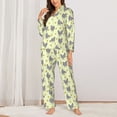 thumbnail image 2 of Picia Funny Chicken Pattern Women’s Long-Sleeve Sleepwear Set - Soft 2-Piece Loungewear with Pockets, Comfy PJs for Relaxing Nights-XX-Large, 2 of 7