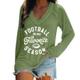 thumbnail image 2 of Enhedi Women's Plus Size T Shirts for Women V Neck T Shirts for Women Football Is My Favorite Season Shirt Long Sleeve Football Lover Shirt V Neck Green, 2 of 5