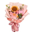 thumbnail image 2 of Ramo de la flor de la flor de crochet regalo de la madre del día de la hija de la hija de la decoración del hogar artificial para la flor de la vierna Clavel de color rosa, 2 of 8