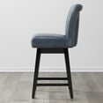 thumbnail image 5 of CHITA Swivel Counter Height Bar Stools with Fabric,26 inch, Faux Leather in Navy Blue, 5 of 7