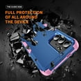 thumbnail image 4 of ELEHOLD Hybrid Case for Samsung Galaxy S24 6.2" Rugged Shockproof Anti-Scratch Anti-Fingerprint Protective Hard PC Cover Support Wireless Charging for Samsung Galaxy S24 - Blue+Pink, 4 of 8