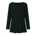 thumbnail image 3 of DYMADE Women Casual Long Sleeve Round Neck Raglan Sleeve T-shirt, 3 of 4