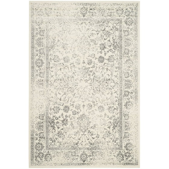 Safavieh Adirondack Collection Adr109t Slate And Ivory Oriental Vintage Distressed Round Area Rug 8 Diameter