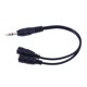 thumbnail image 4 of Cable De Audio Cable de audio de extensión estéreo divisor Y de 3,5 mm 1 macho a 2 hembra (negro), 4 of 6