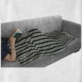 thumbnail image 6 of Stripe Soft Flannel Fleece Blanket, Tribal Inspired Hand Drawn Style Repeating Pattern with Abstract Lines, Cozy Plush for Indoor and Outdoor Use, 60" x 80", Charcoal Grey and Ivory, by Ambesonne, 6 of 6