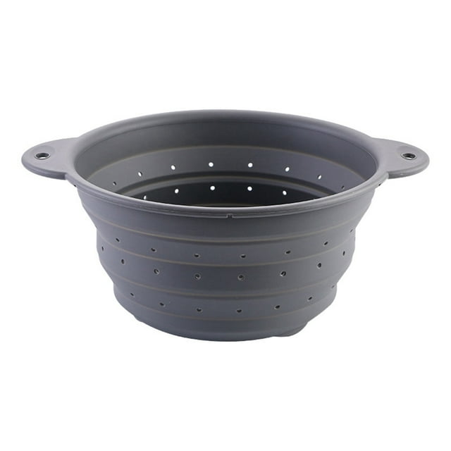 Drain Rack for Kitchen - Round Silicone Foldable High-Temperature Telescopic Outdoor Rack for Vegetables Fruit and Dishes