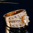thumbnail image 6 of Grandest Birch Women Cubic Zirconia Inlaid Wedding Engagement Finger Ring Jewelry Gift Copper, Cubic Zirconia Gold, 6 of 8