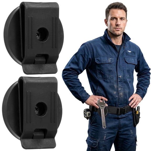 2PCS 2.6" Magnetic Belt Clip Tool Magnetic Tool Holder for Belt Anti Slip Heavy Duty Holder Strong Clip On for Screw Screwdriver Wrench Nail Hammer,Black