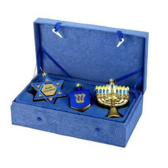 Kurt Adler Noble Gems Hanukkah Ornament 3-Piece Set