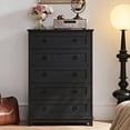 thumbnail image 7 of Joaxswe Modern 5 Drawer Dresser for Bedroom, 42" Tall Wooden Chest of Drawers with Dual Pull Design for Bedroom, Living Room, Black, 7 of 7