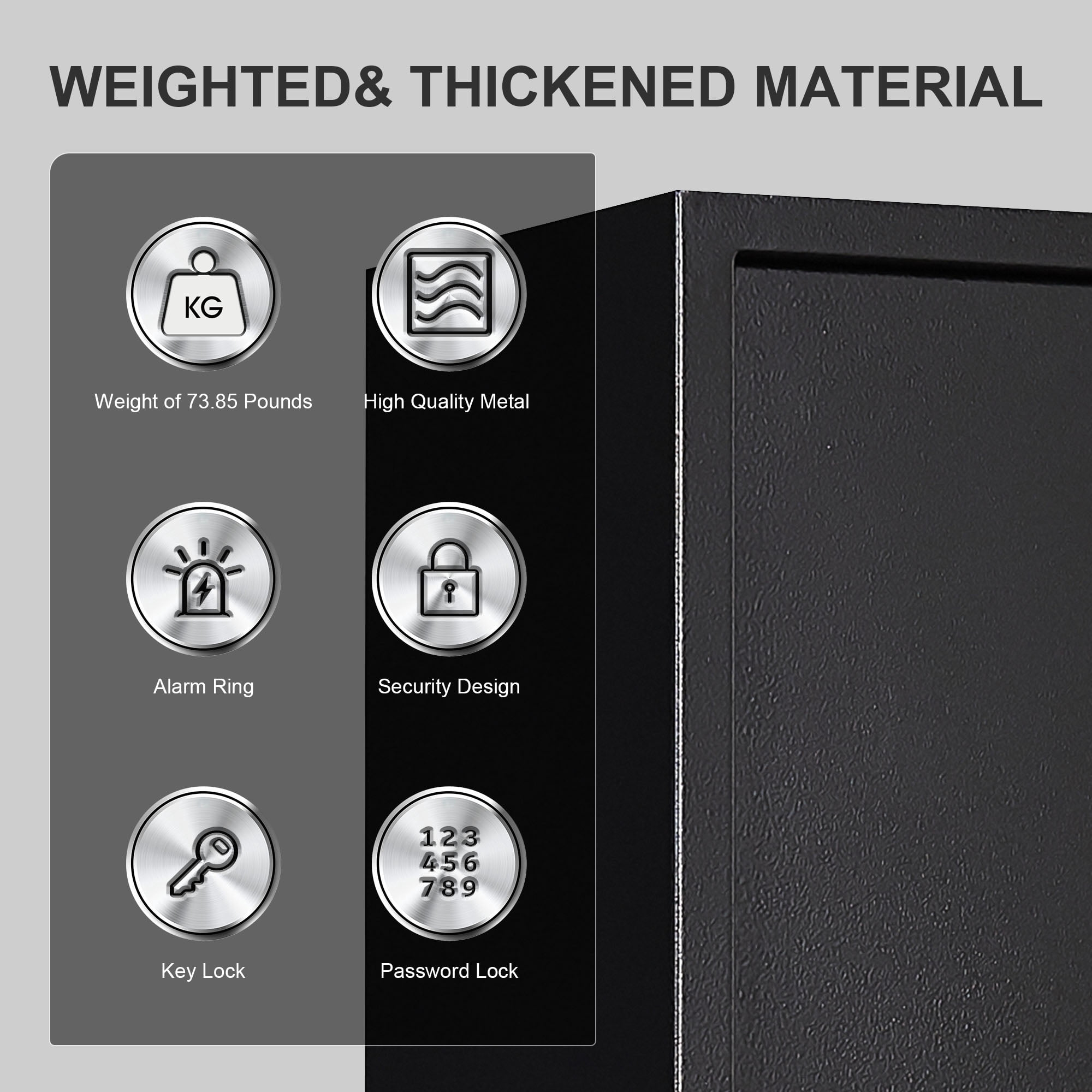 Foorsun 4-5 Gun Safes, Digital Lock Rifle Cabinet with Removable Shelf, Gun Cabinet for Pistols & Shotgun, Rifle Safe with Alarm System & Mute Mode, Long Gun Safe (Home, Office, Garage)