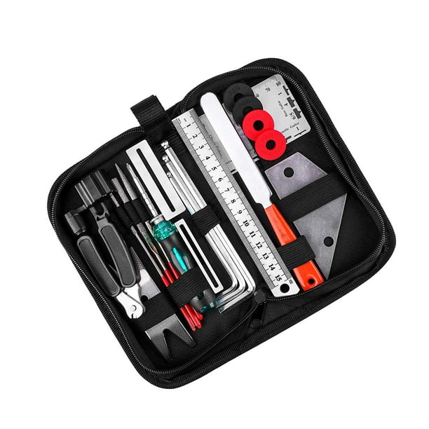 Kits de herramientas para guitarra, regla de acción de cuerda, herramienta de medición, juego de Llaves hexagonales, juego de accesorios de limpieza CUTICAT mantenimiento de reparación de cuerdas