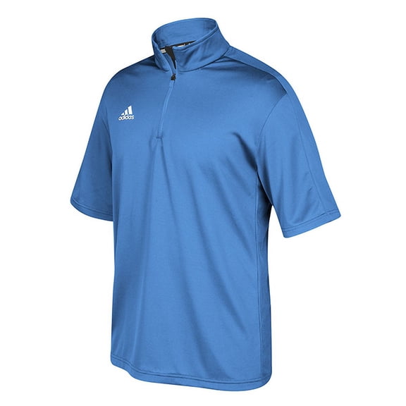 adidas Game Built Short Sleeve Quarter-Zip Mens Multi-Sport Light Blue/White[ L]