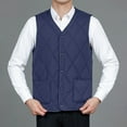 thumbnail image 5 of ZCFZJW Men's Winter Warm Outdoor Padded Puffer Vest Thick Fleece Lined Sleeveless Jacket Casual Button up Outwear Coat with Pockets Navy L, 5 of 5