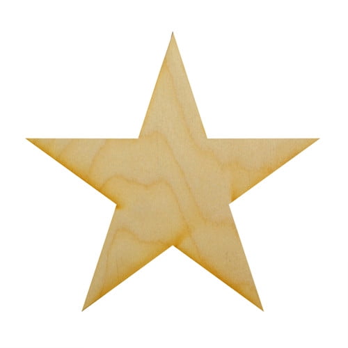 Pack of 1, 8 Inch x 1/8" Baltic Birch Plywood Plywood Stars Wood Cutout for Wood Craft Project, Children or Adult Art Work, Home and Holiday Décor and DIY Fun, Made in USA