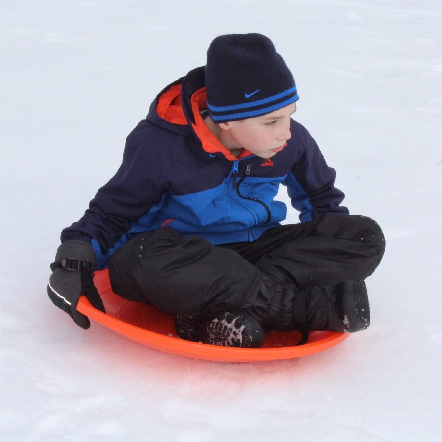 Flexible Flyer Flying Saucer 26" Plastic Snow Sled for Kids & Adults, Green