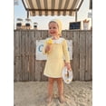 thumbnail image 4 of BemeyourBBs Toddler Baby Girl Swimsuit Infant Bathing Suit 3 Pieces Swimsuits Swim Dress Ruffle Long Sleeve Backless Top with Skirt Set Sun Hat Rash Guard Swimwear Summer Beach Wear, 4 of 9