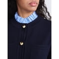 thumbnail image 5 of Free Assembly Women's and Women's Plus Ruffle Neck Chest Pocket Cardigan, Sizes XS-4X, 5 of 6