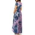 thumbnail image 4 of Mother Bee Maternity Short Sleeve Ruched Waist Faux Wrap Maxi Dress, 4 of 4