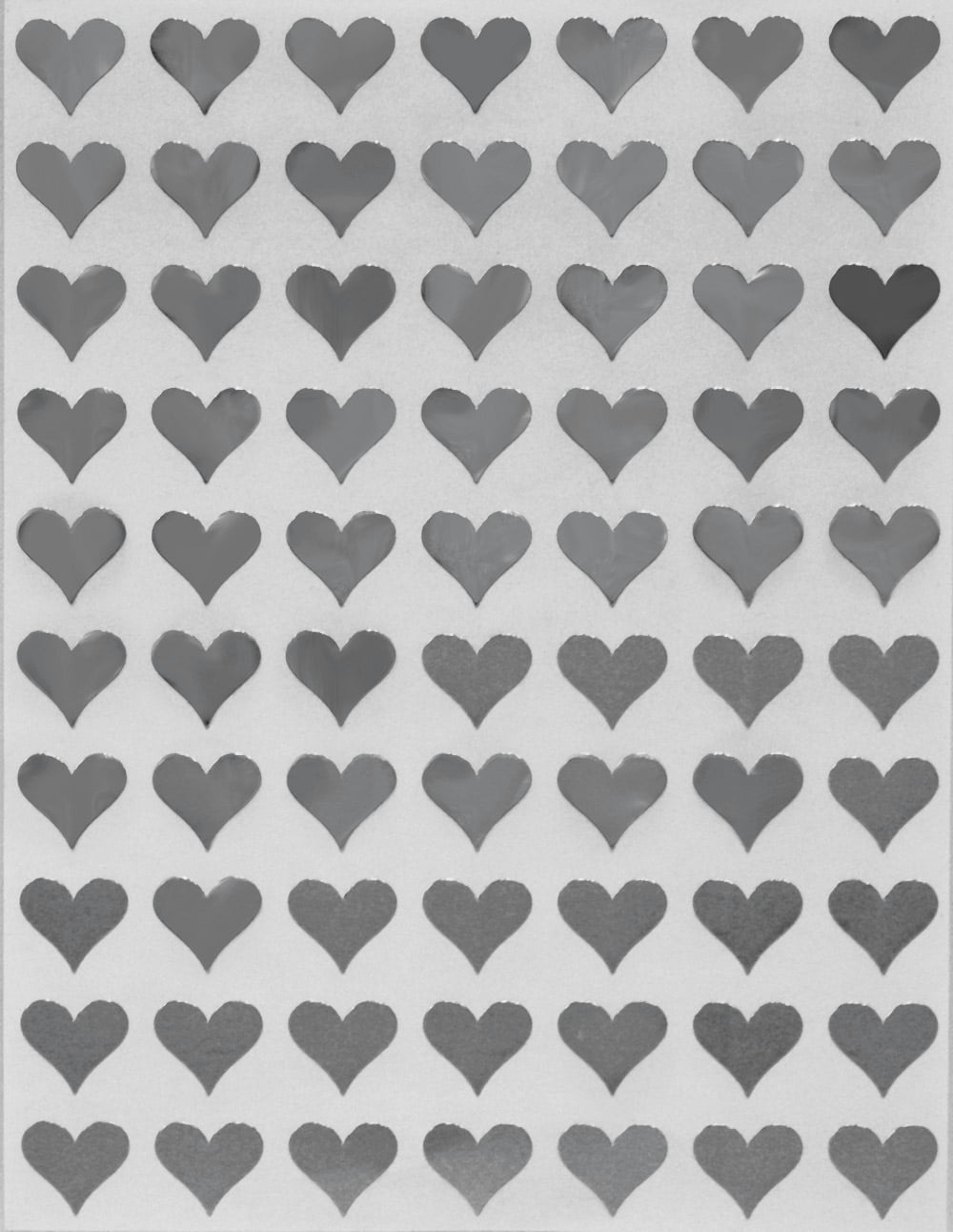 Heart Shape Sticker Label in Silver 13mm or Half inch Heart