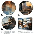 thumbnail image 3 of Designart "Blue Bridge Urban Reflections Slate" Architecture Floater Framed Wall Decor, 3 of 7