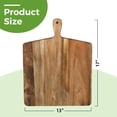 thumbnail image 3 of 1 Pc 17x13 Inch Acacia Wood Cutting Board Handle Charcuterie Serving, 3 of 8