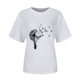thumbnail image 3 of Hauts d'Été pour Femmes 2022 Manches Courtes Imprimé Mode Décontracté T-Shirts Tunique Col Rond Ample Blouses d'Entraînement, 3 of 3